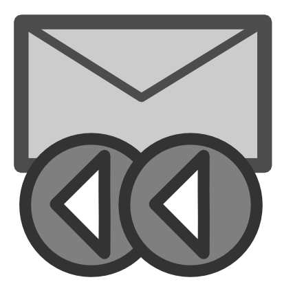 Download free letter grey round arrow left email courier mail icon